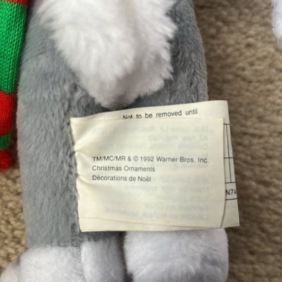 Vintage 1992 McDonald’s Looney Tunes Warner Bros. Christmas Bugs Bunny Plush Toy - Picture 6 of 11